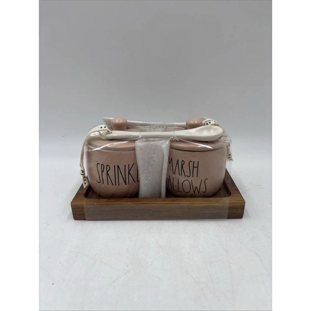 Rae Dunn Sprinkles & Marshmallows Pink Ceramic Canister Set & Tray